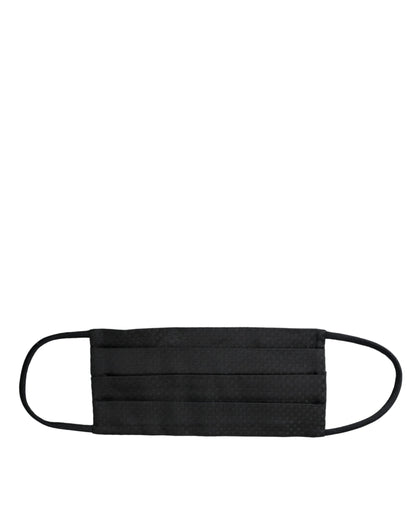 Mascarilla facial ajustable de seda 100 % negra con corbata