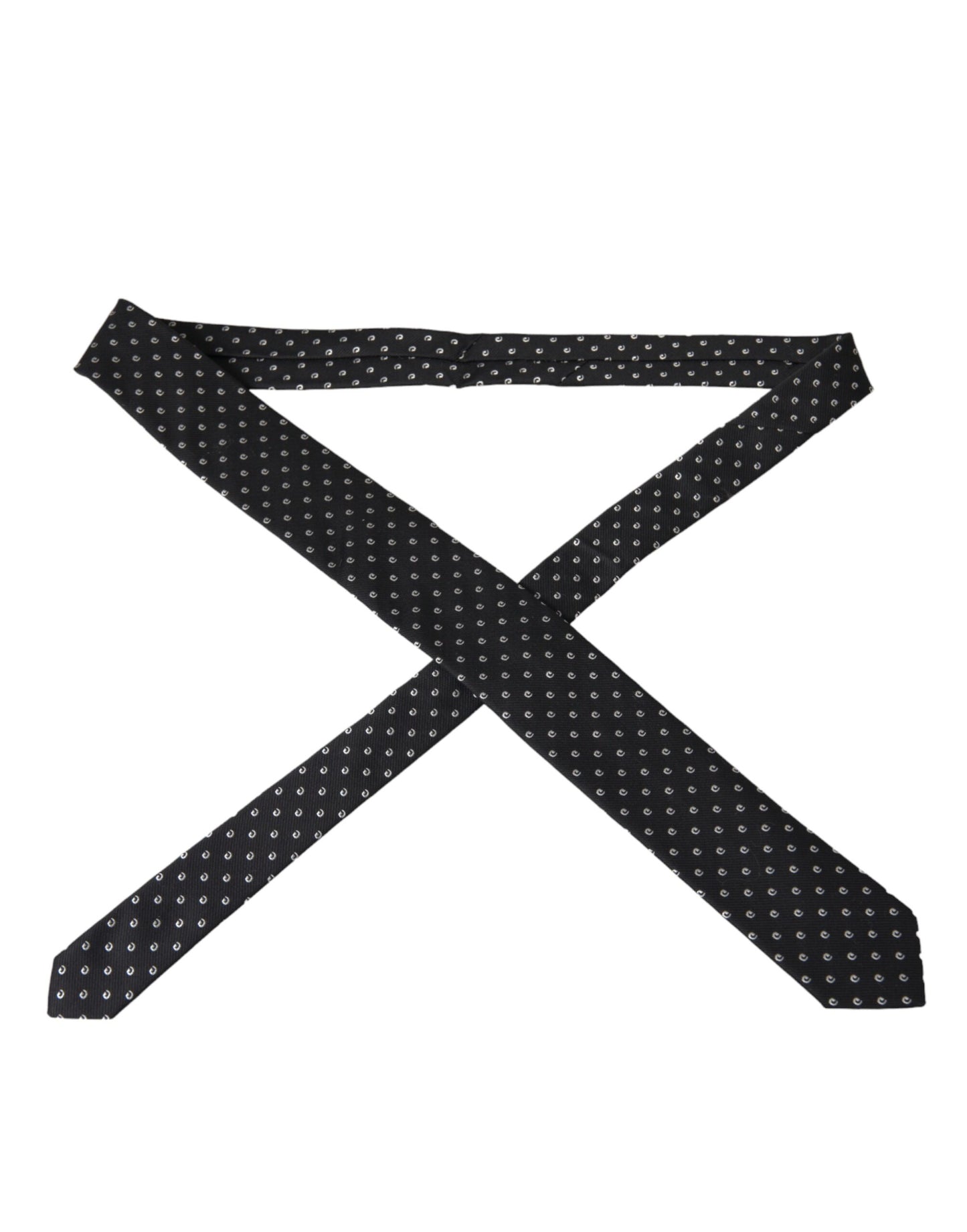 Corbata ajustable de mezcla de algodón con logotipo negro