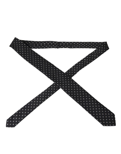 Corbata ajustable de mezcla de algodón con logotipo negro
