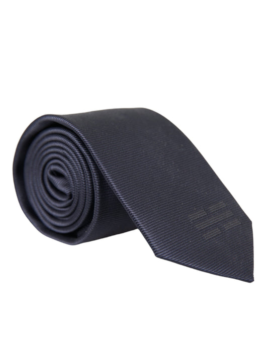 Corbata ajustable de seda azul lisa para hombre