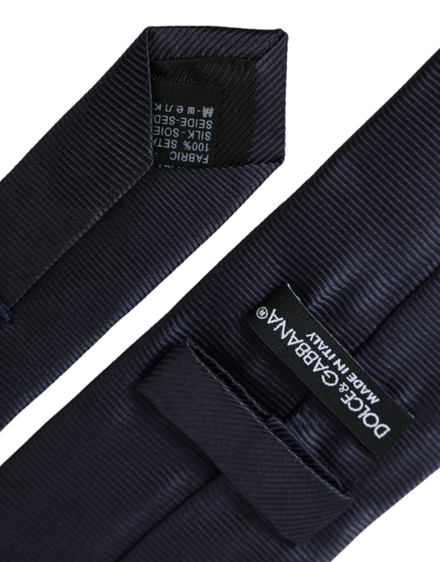 Corbata ajustable de seda azul lisa para hombre