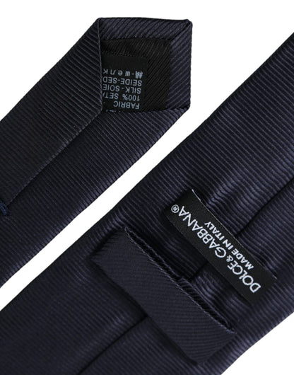 Corbata ajustable de seda azul lisa para hombre
