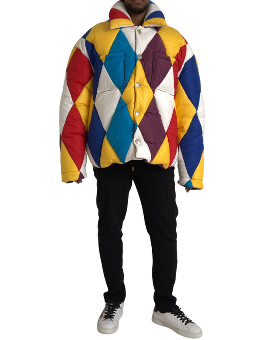 Chaqueta acolchada cortavientos multicolor para hombre
