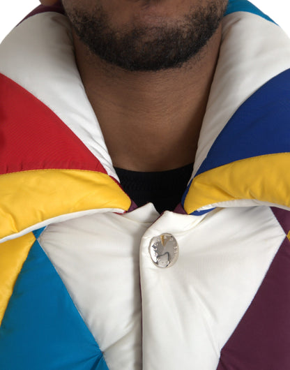 Chaqueta acolchada cortavientos multicolor para hombre