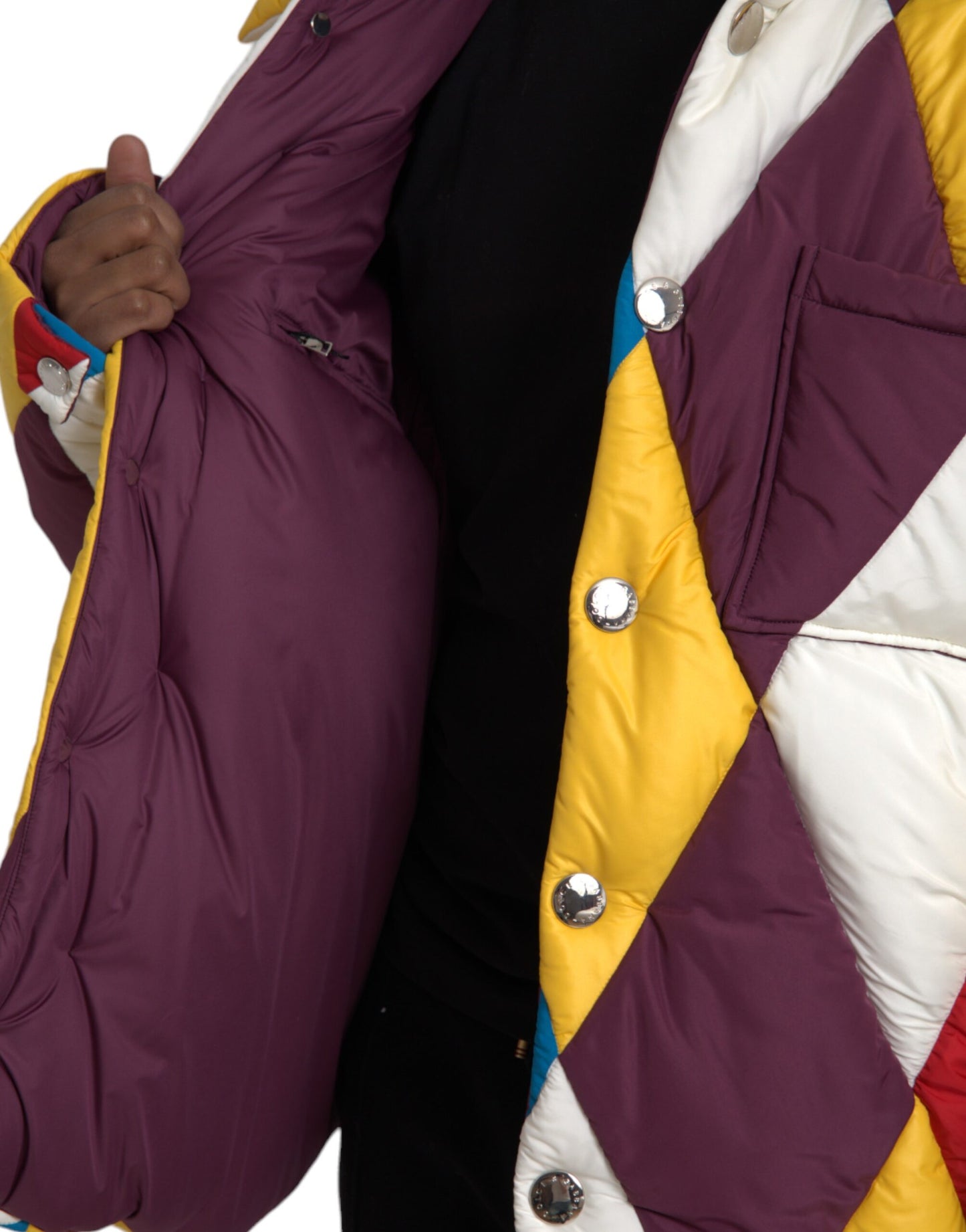 Chaqueta acolchada cortavientos multicolor para hombre