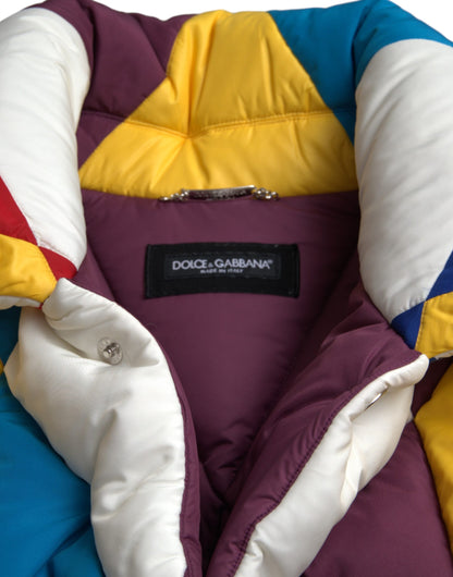 Chaqueta acolchada cortavientos multicolor para hombre