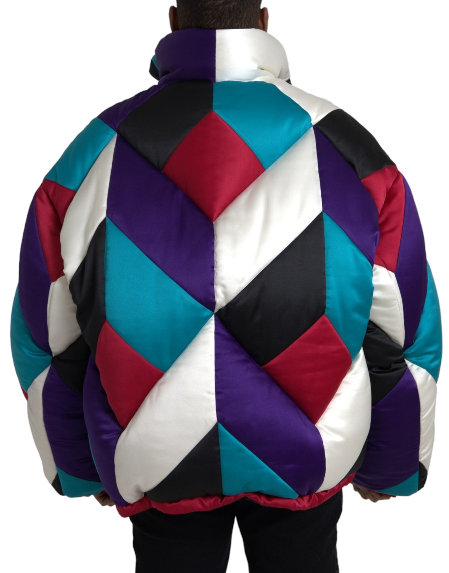 Chaqueta acolchada cortavientos con logotipo multicolor