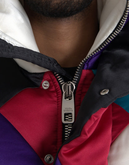 Chaqueta acolchada cortavientos con logotipo multicolor