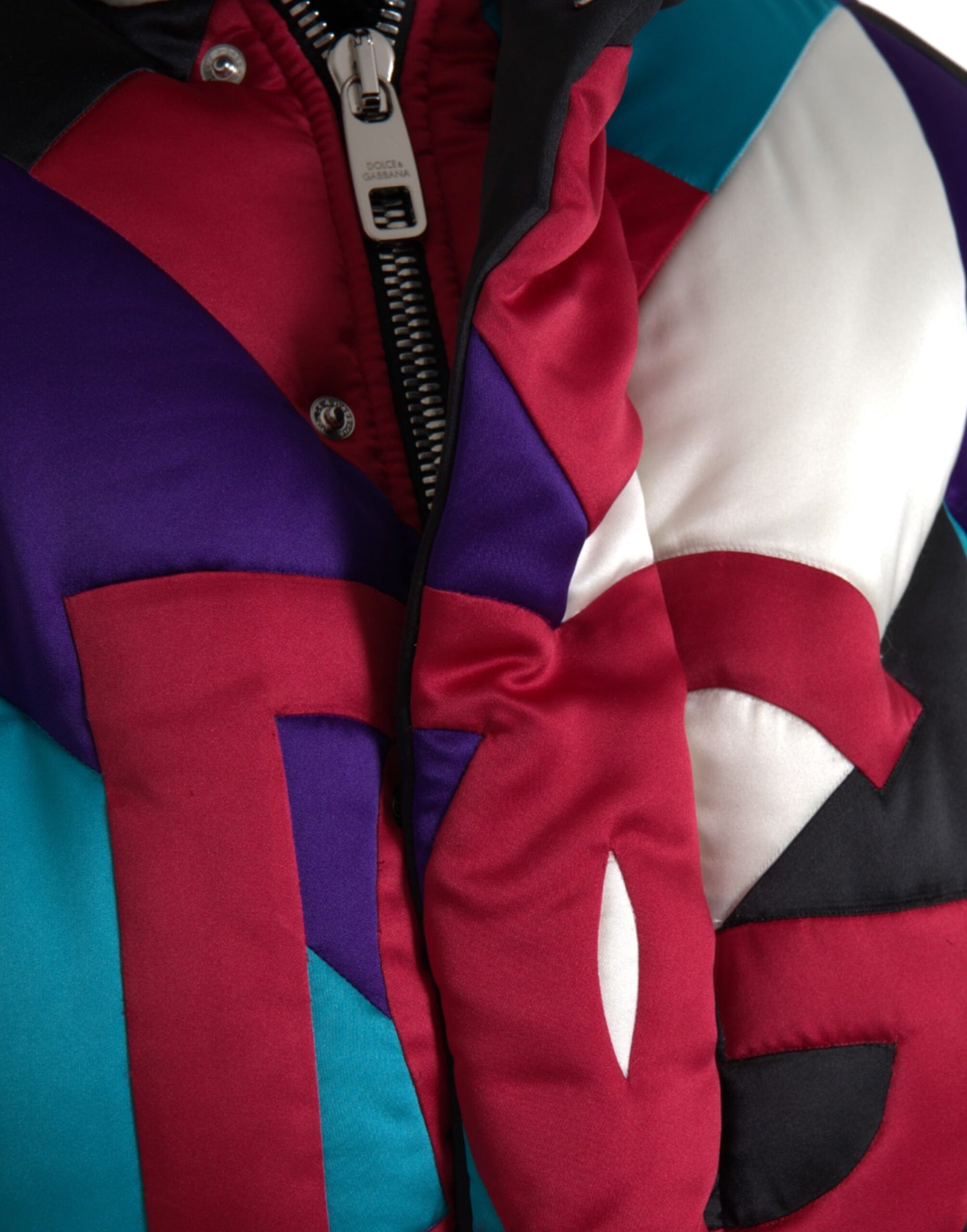 Chaqueta acolchada cortavientos con logotipo multicolor
