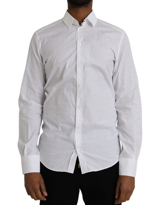 Vestido de algodón blanco de manga larga, camisa dorada