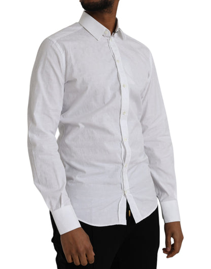 Vestido de algodón blanco de manga larga, camisa dorada