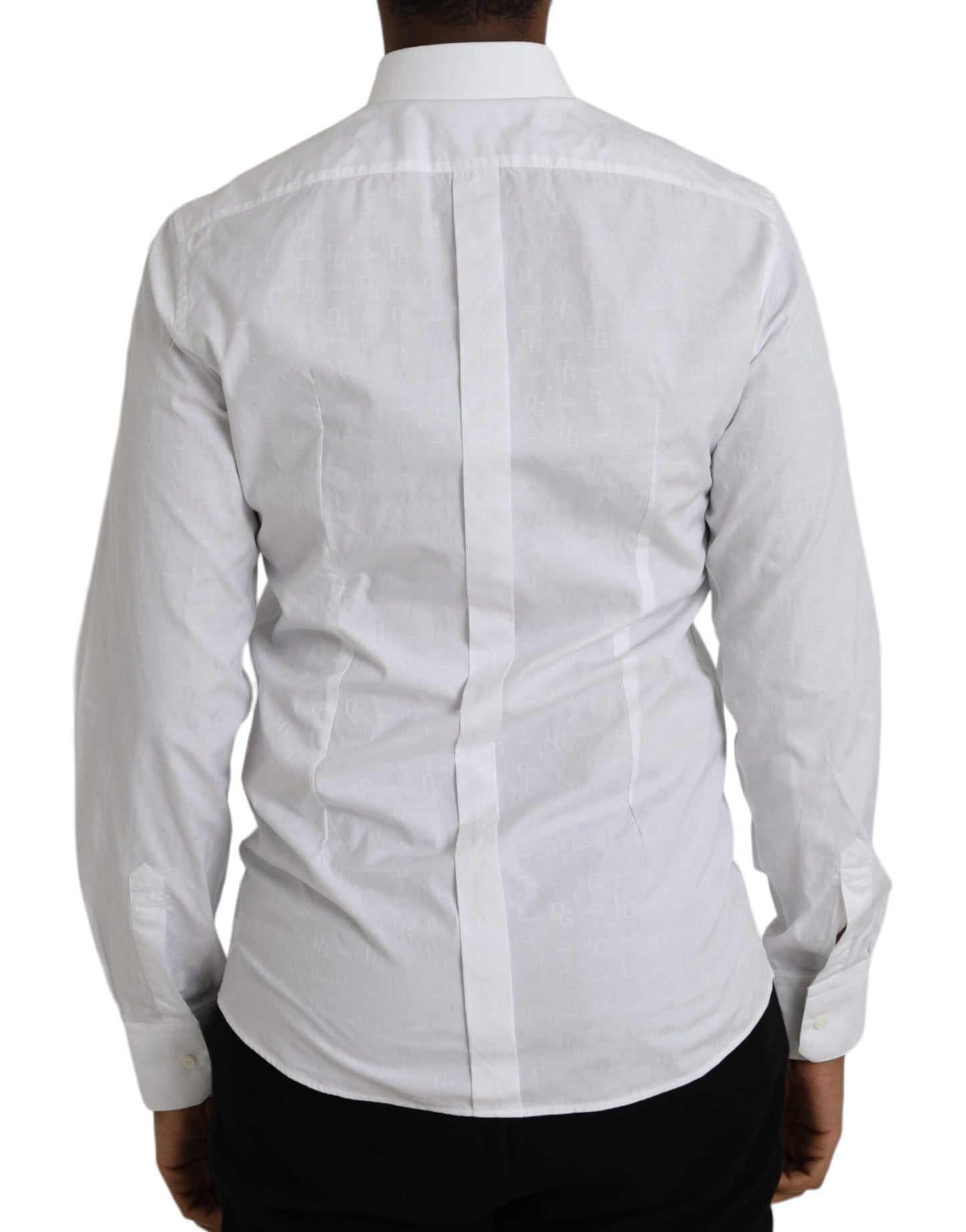 Vestido de algodón blanco de manga larga, camisa dorada
