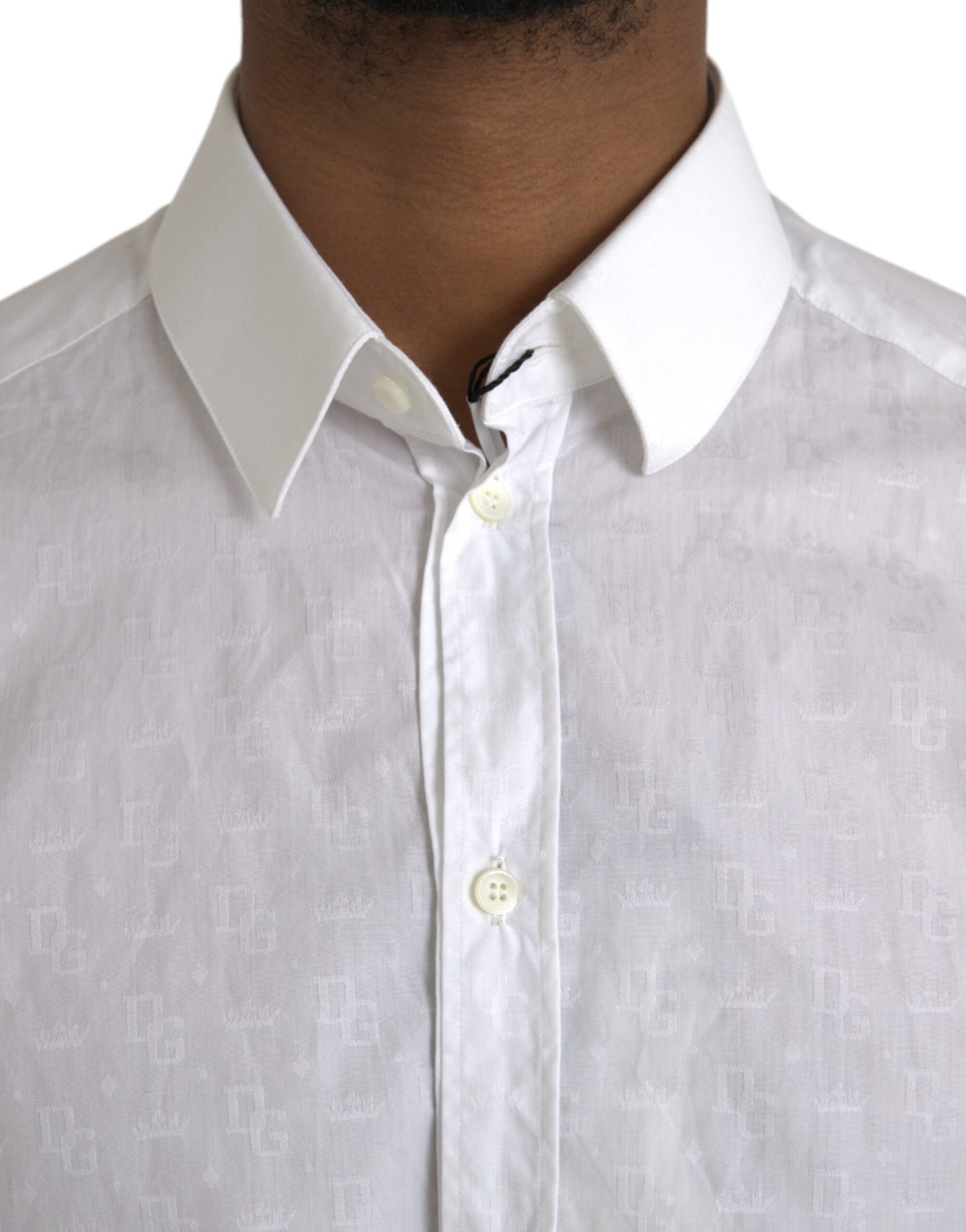 Vestido de algodón blanco de manga larga, camisa dorada