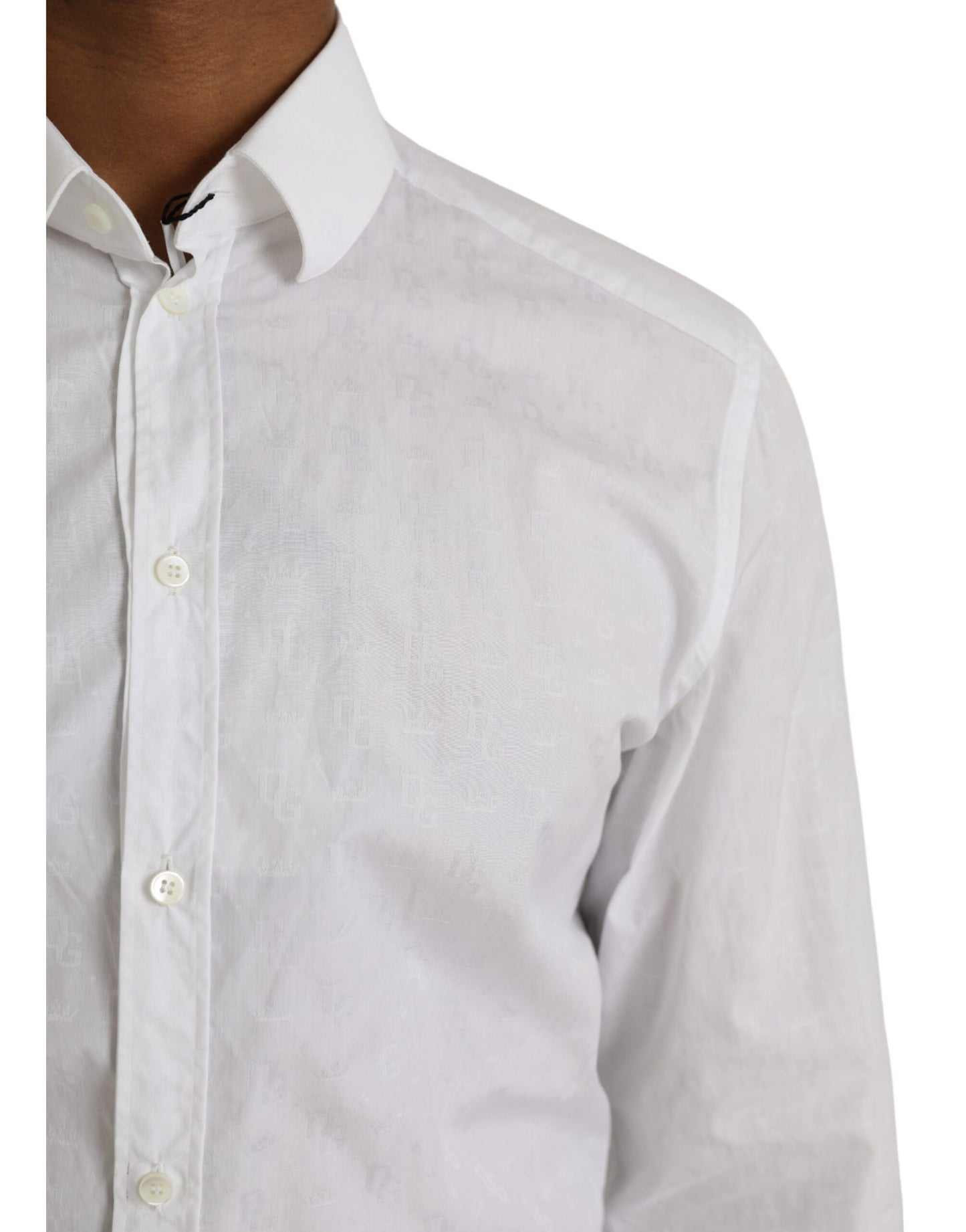Vestido de algodón blanco de manga larga, camisa dorada
