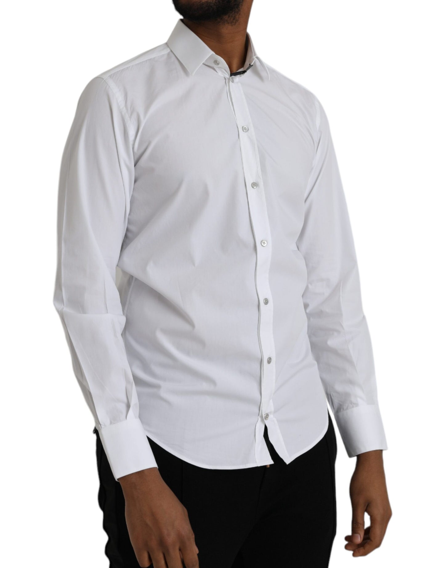 Camisa MARTINI de manga larga de algodón blanco