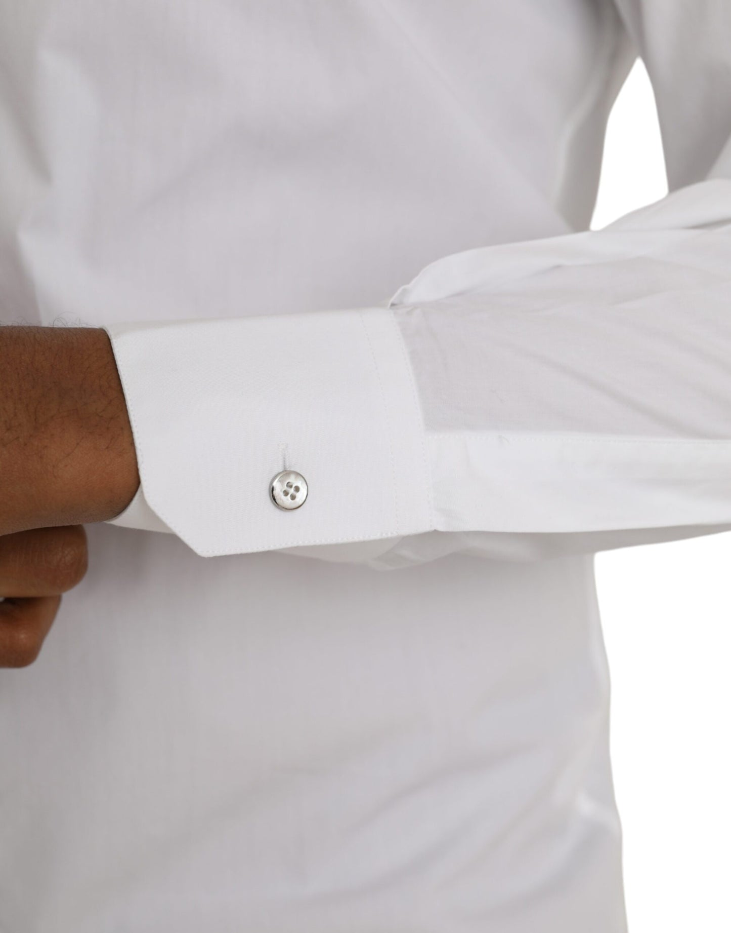 Camisa MARTINI de manga larga de algodón blanco