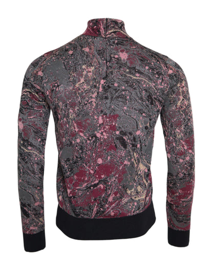 Suéter de cuello alto con gráfico multicolor para hombre
