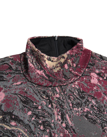 Suéter de cuello alto con gráfico multicolor para hombre