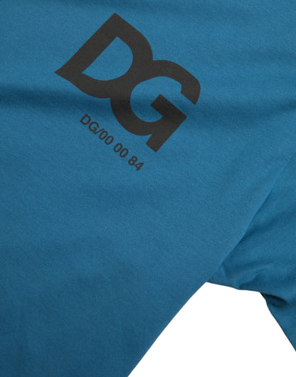 Camiseta de manga corta con cuello redondo y logotipo azul