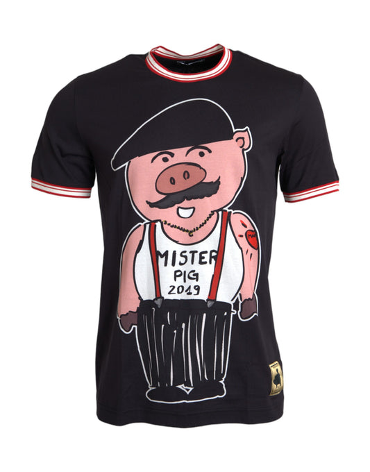 Camiseta negra de algodón del Año del Cerdo 2019