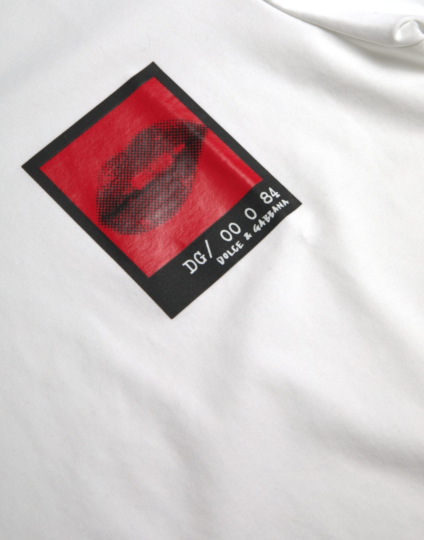 Camiseta de algodón con estampado de labios rojos y blancos para hombre