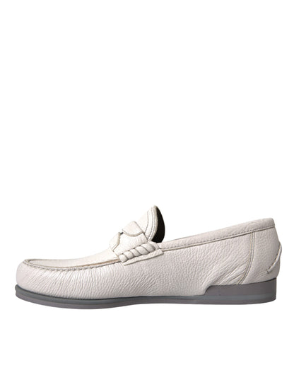 Mocasines de piel blanca y gris