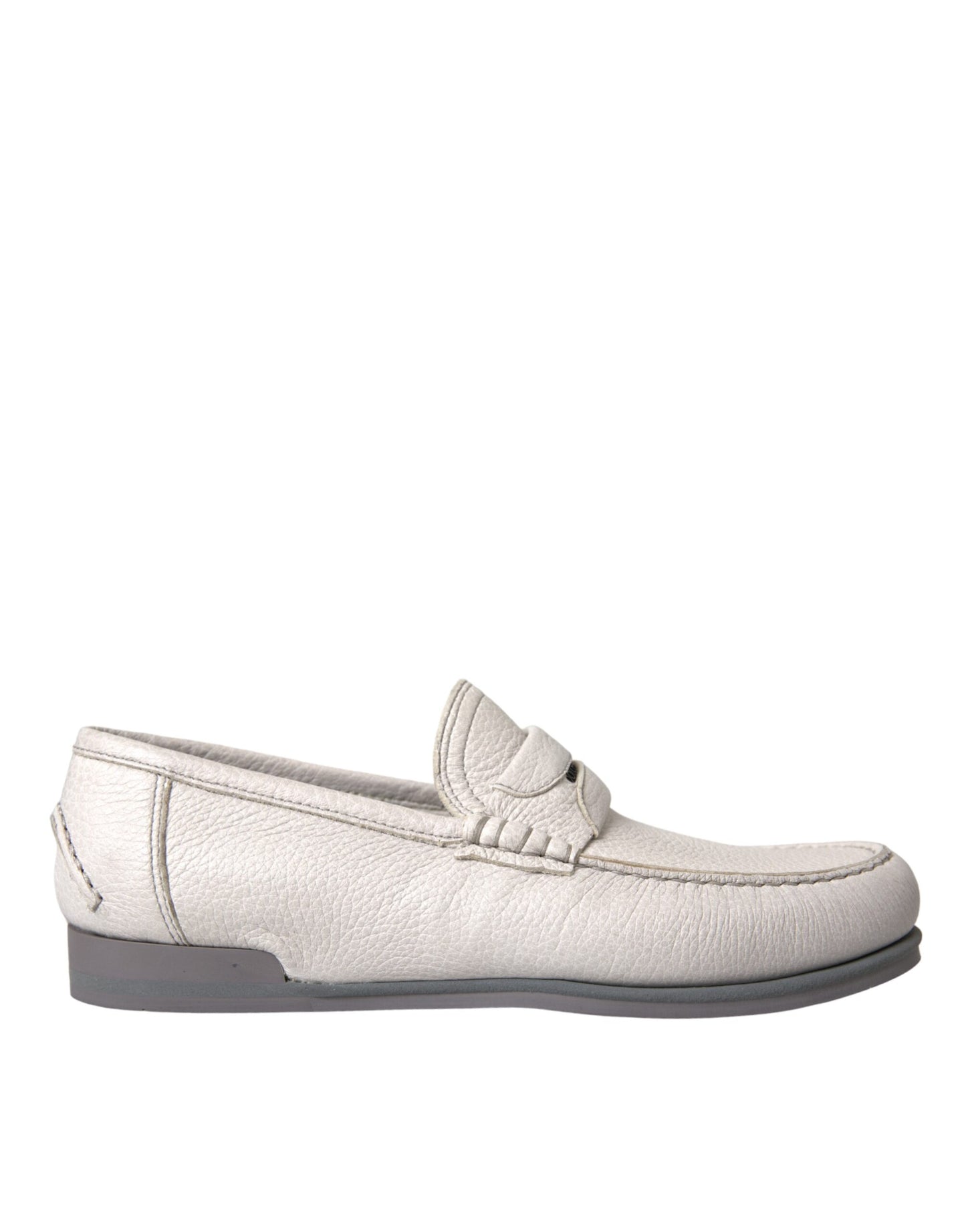 Mocasines de piel blanca y gris