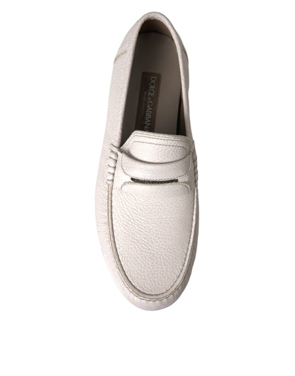 Mocasines de piel blanca y gris