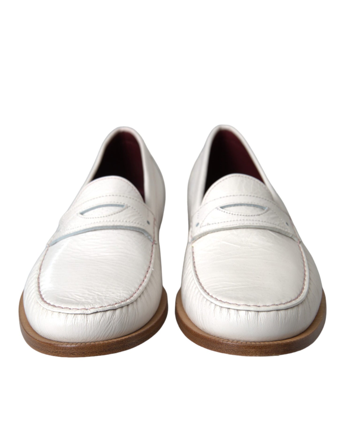 Mocasines blancos de piel sin cordones