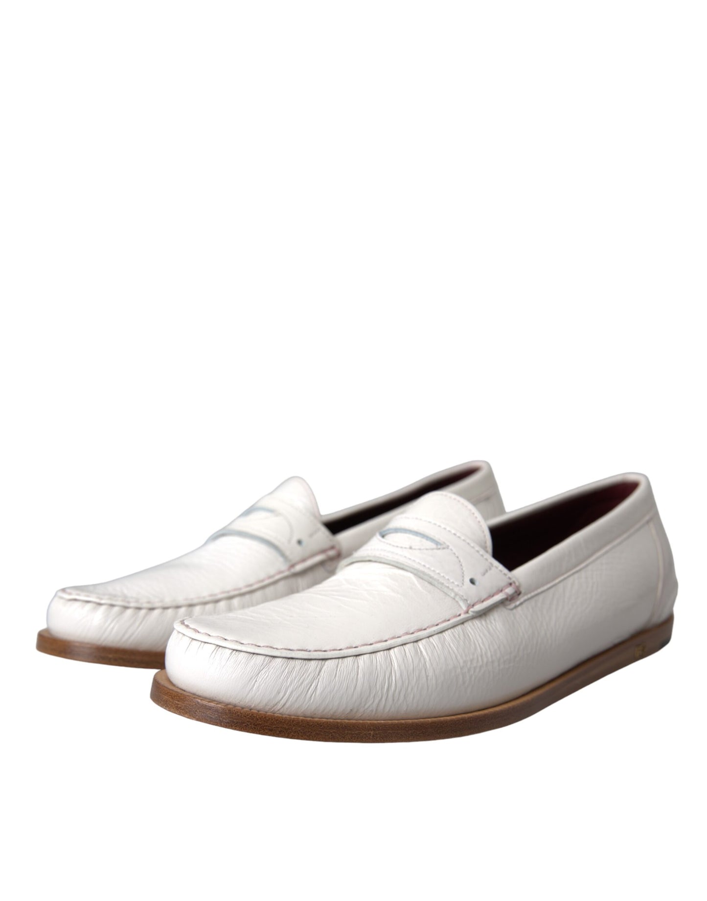 Mocasines blancos de piel sin cordones
