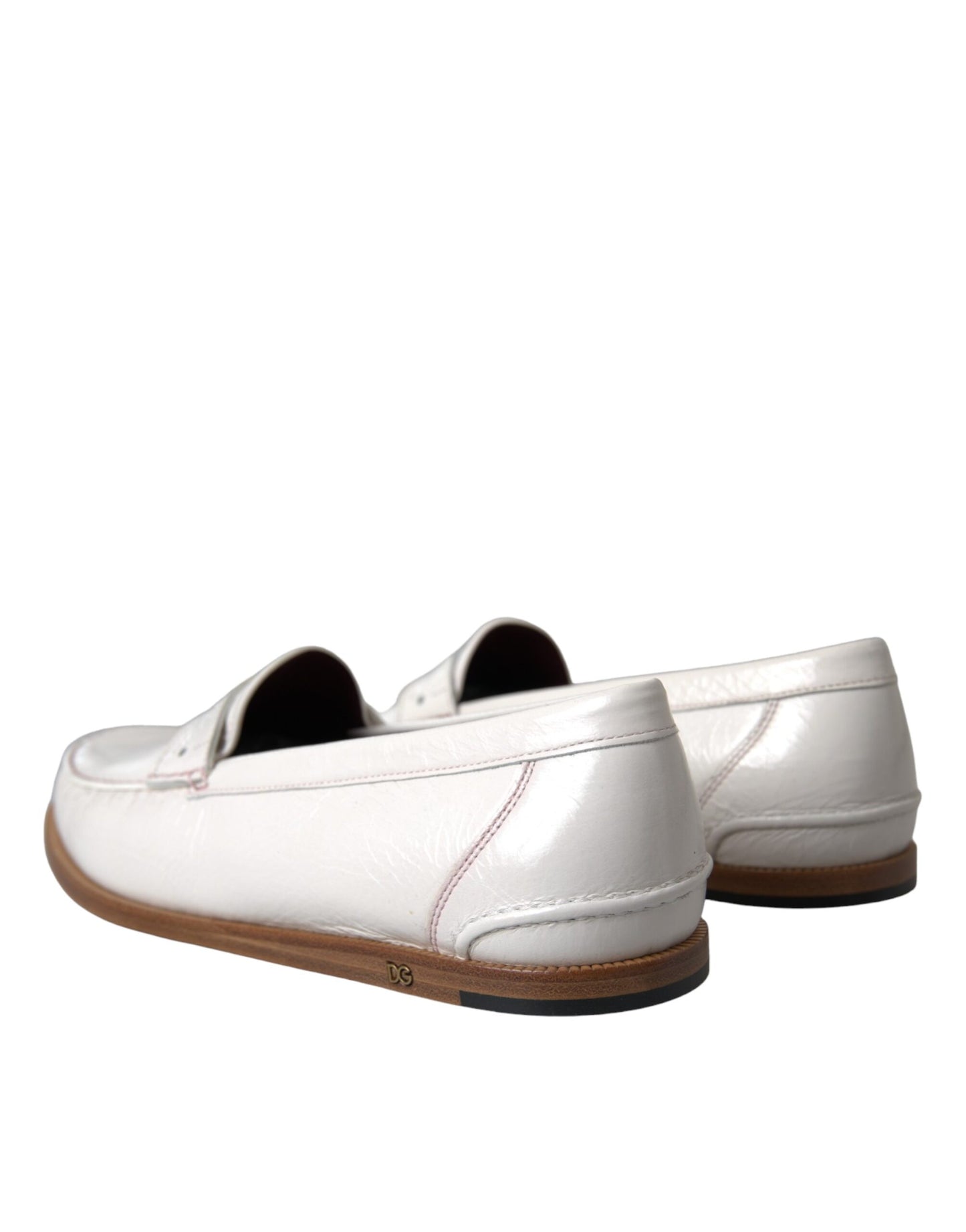 Mocasines blancos de piel sin cordones