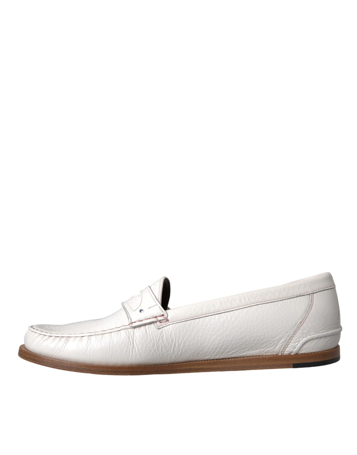 Mocasines blancos de piel sin cordones