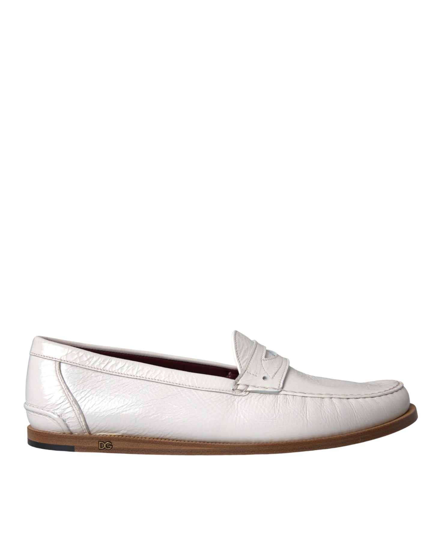 Mocasines blancos de piel sin cordones