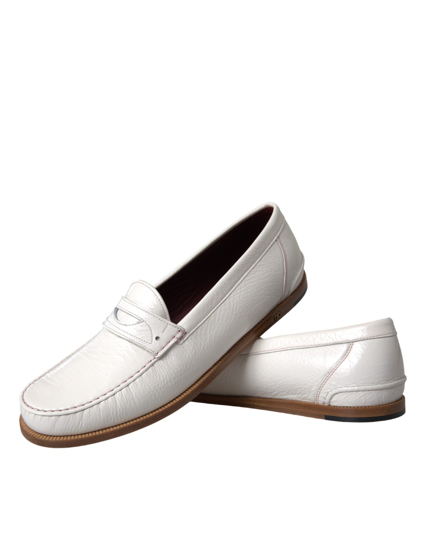 Mocasines blancos de piel sin cordones