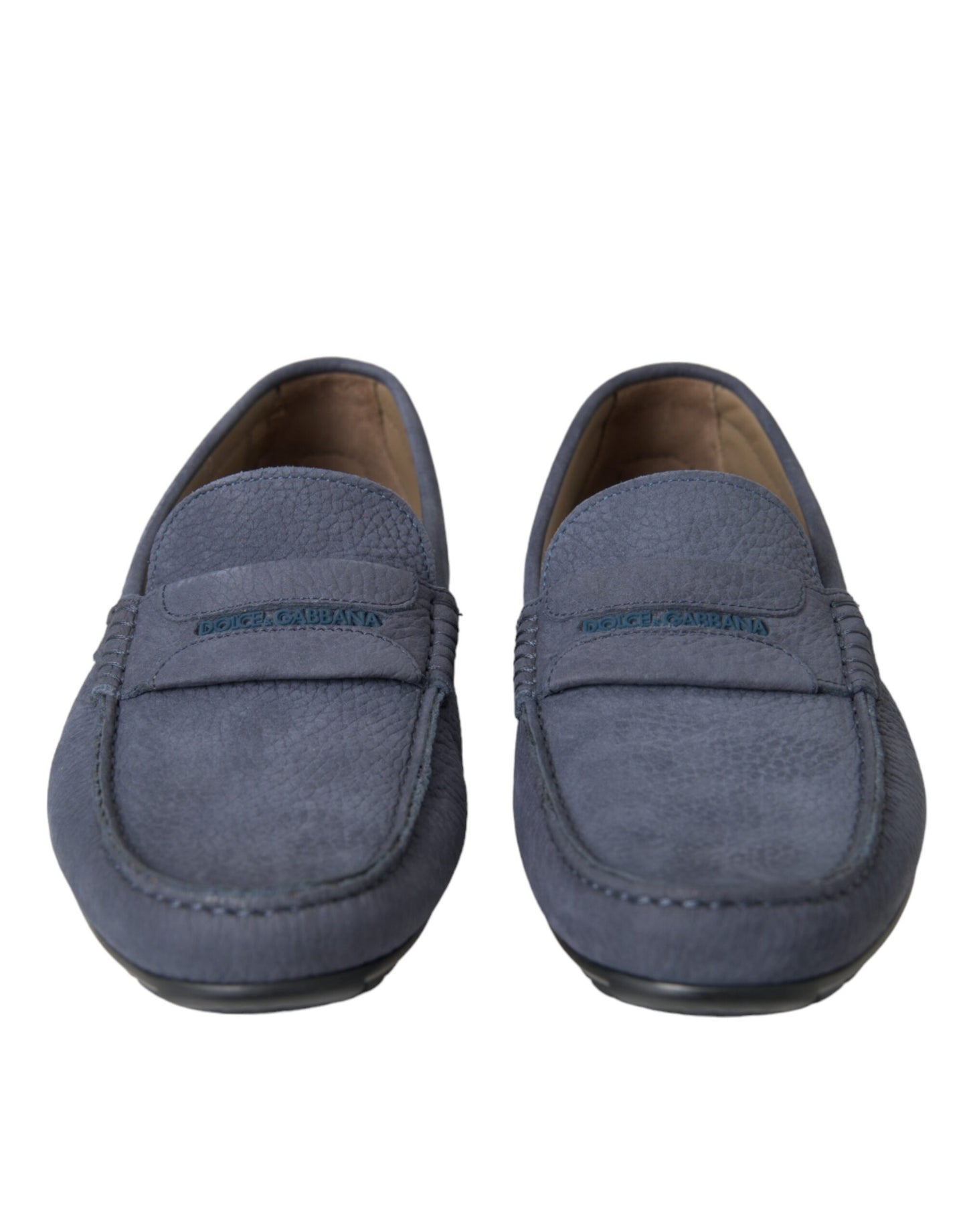 Zapatos mocasines de piel de becerro azul