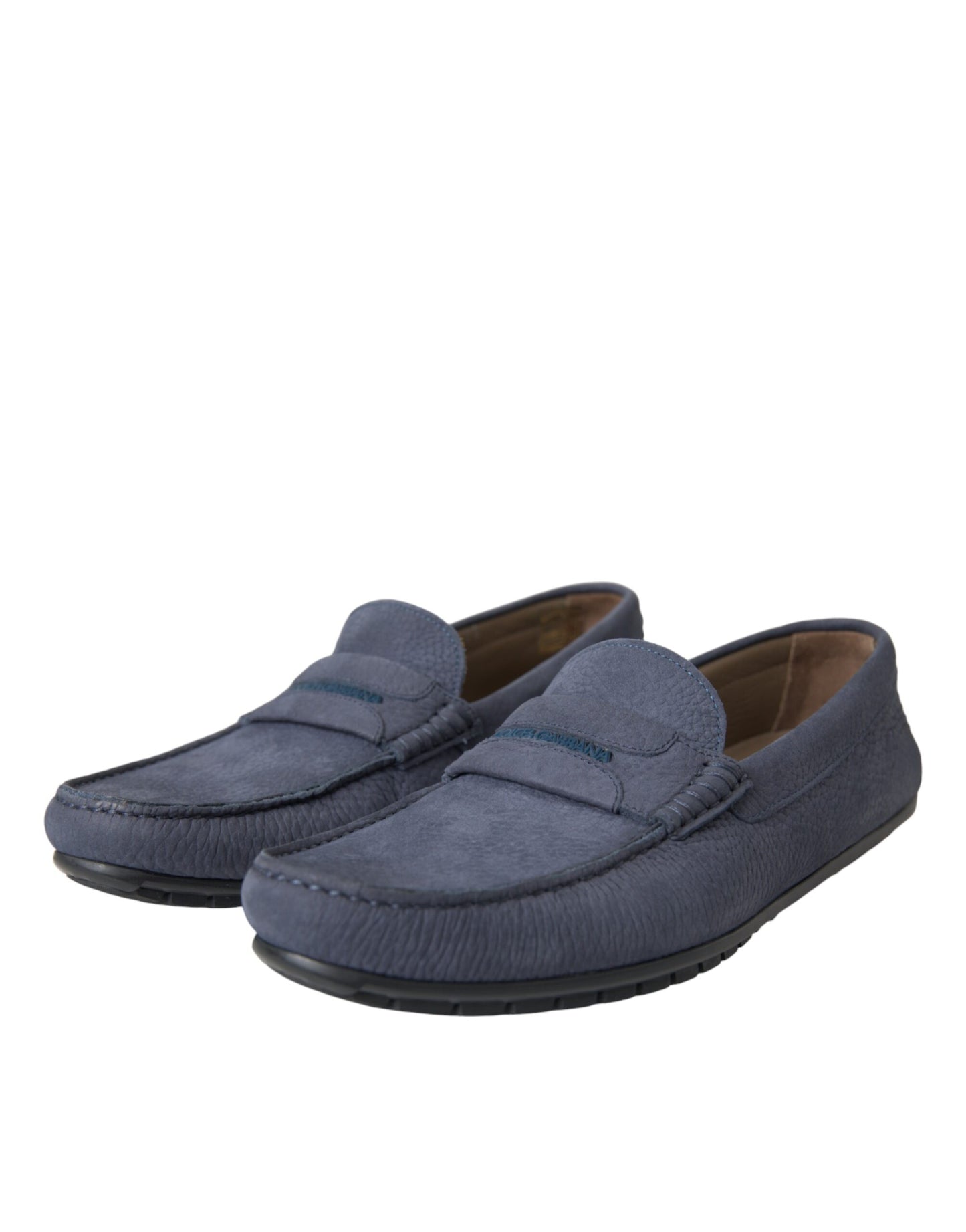 Zapatos mocasines de piel de becerro azul