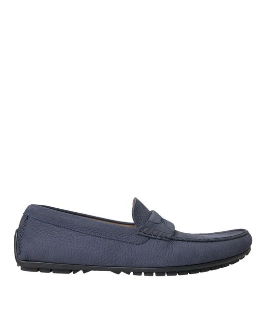 Zapatos mocasines de piel de becerro azul