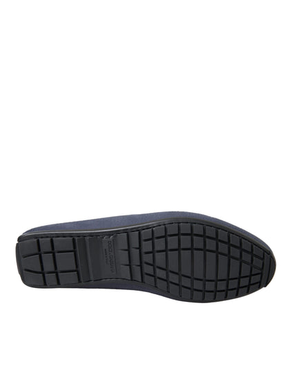 Zapatos mocasines de piel de becerro azul