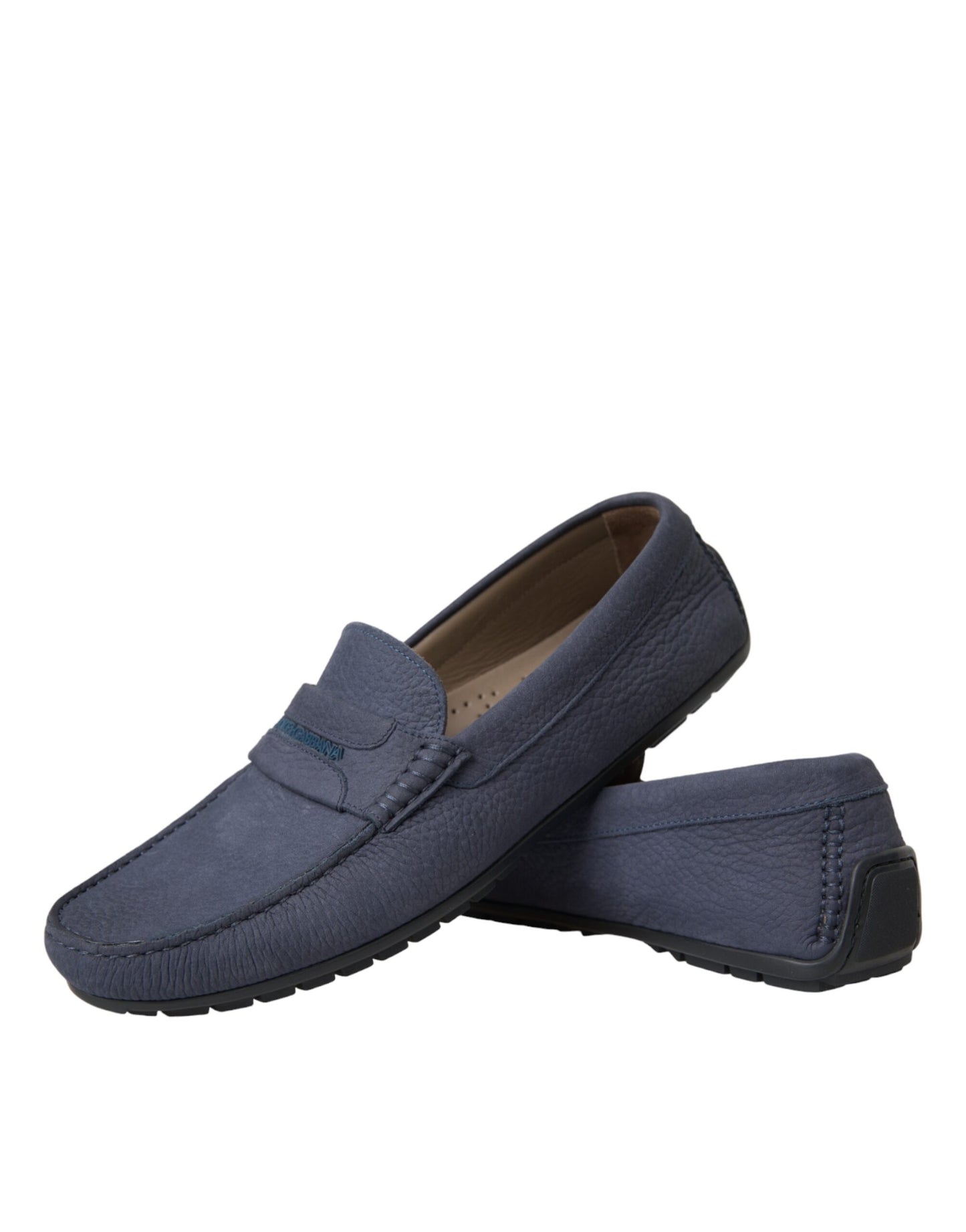 Zapatos mocasines de piel de becerro azul