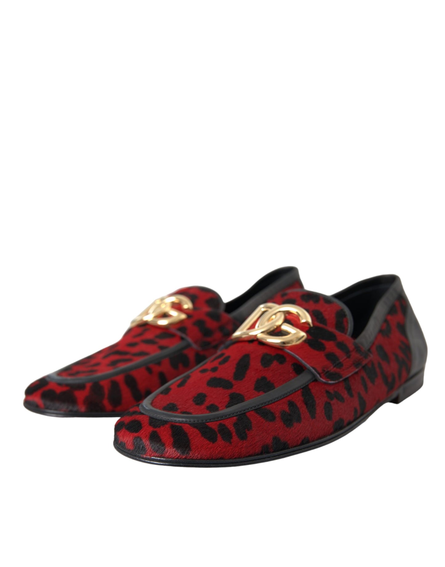 Mocasines DG de leopardo rojo y negro para hombre