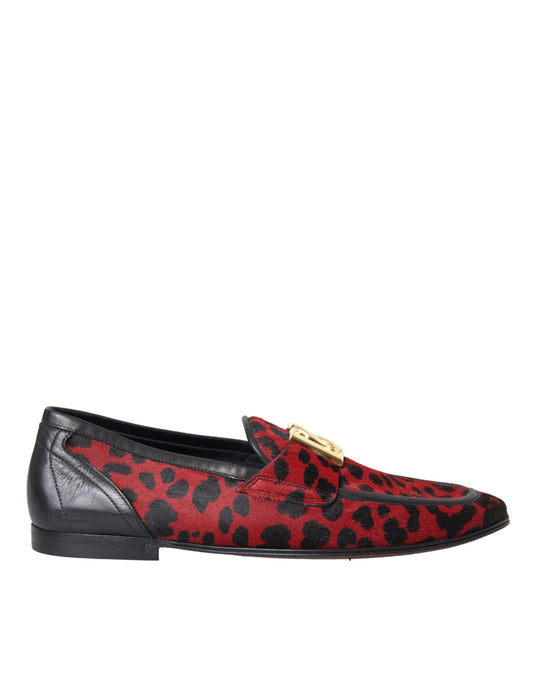 Mocasines DG de leopardo rojo y negro para hombre