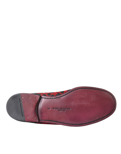 Mocasines DG de leopardo rojo y negro para hombre