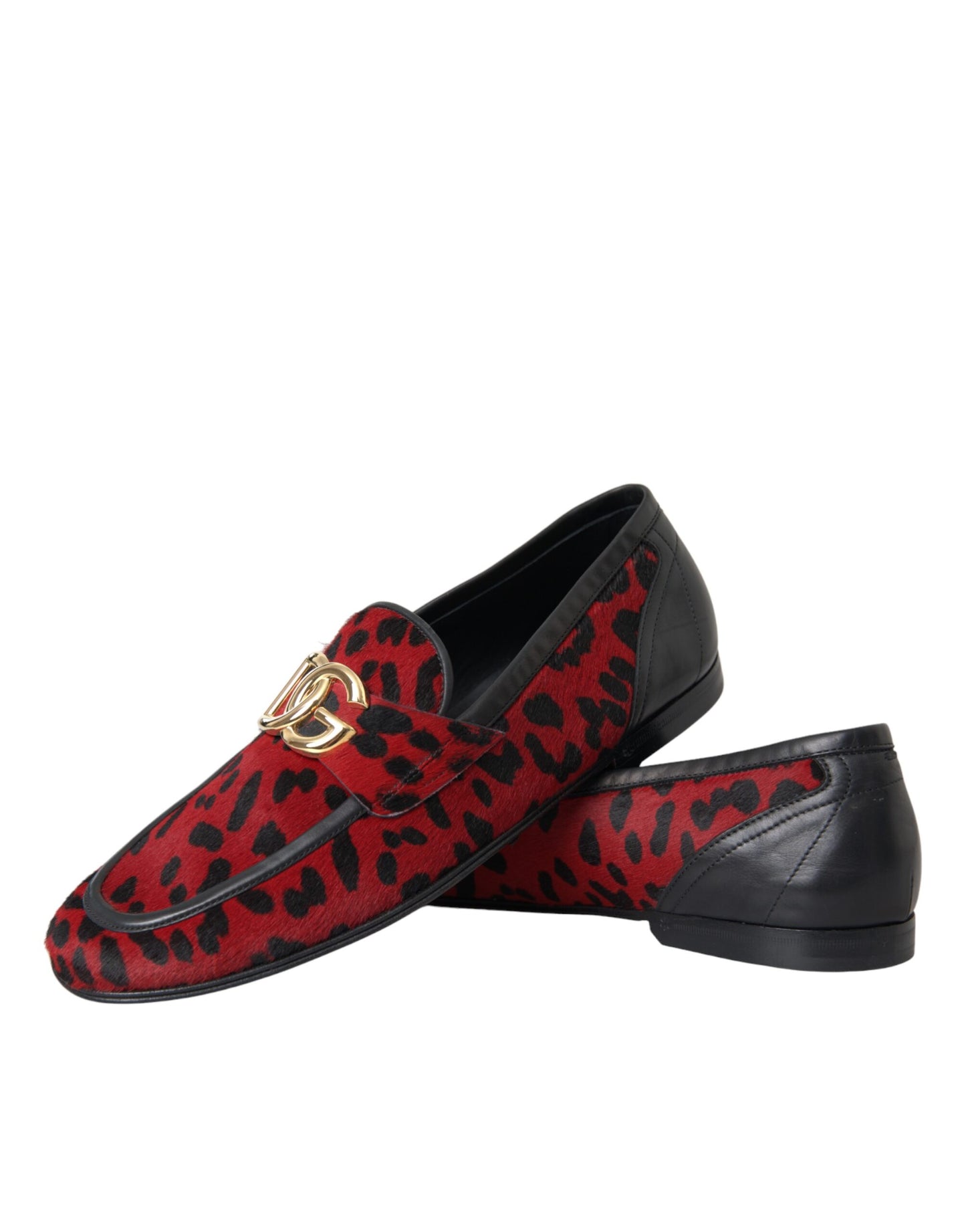 Mocasines DG de leopardo rojo y negro para hombre