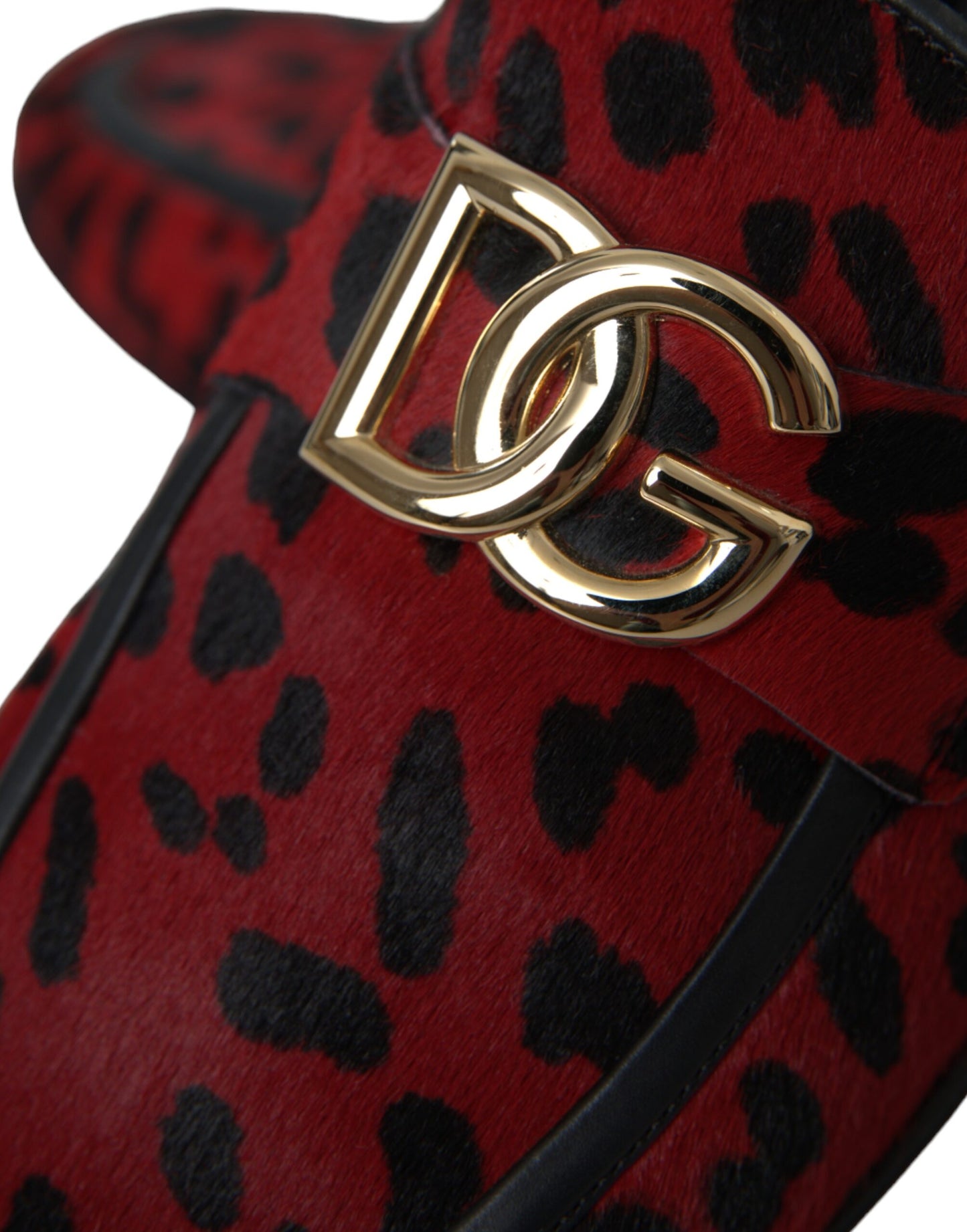 Mocasines DG de leopardo rojo y negro para hombre