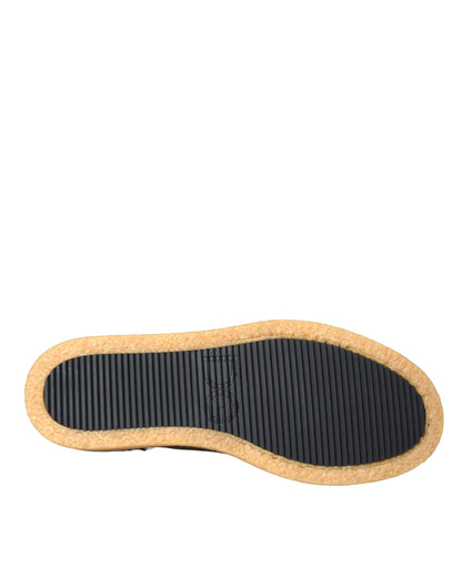 Mocasines de piel de oveja marrón y negra para hombre