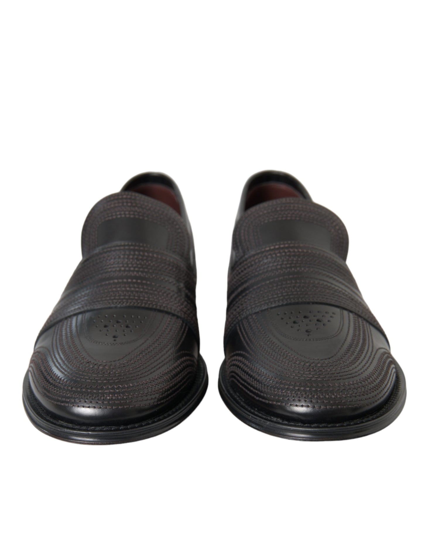 Mocasines de cuero negro y marrón para hombre