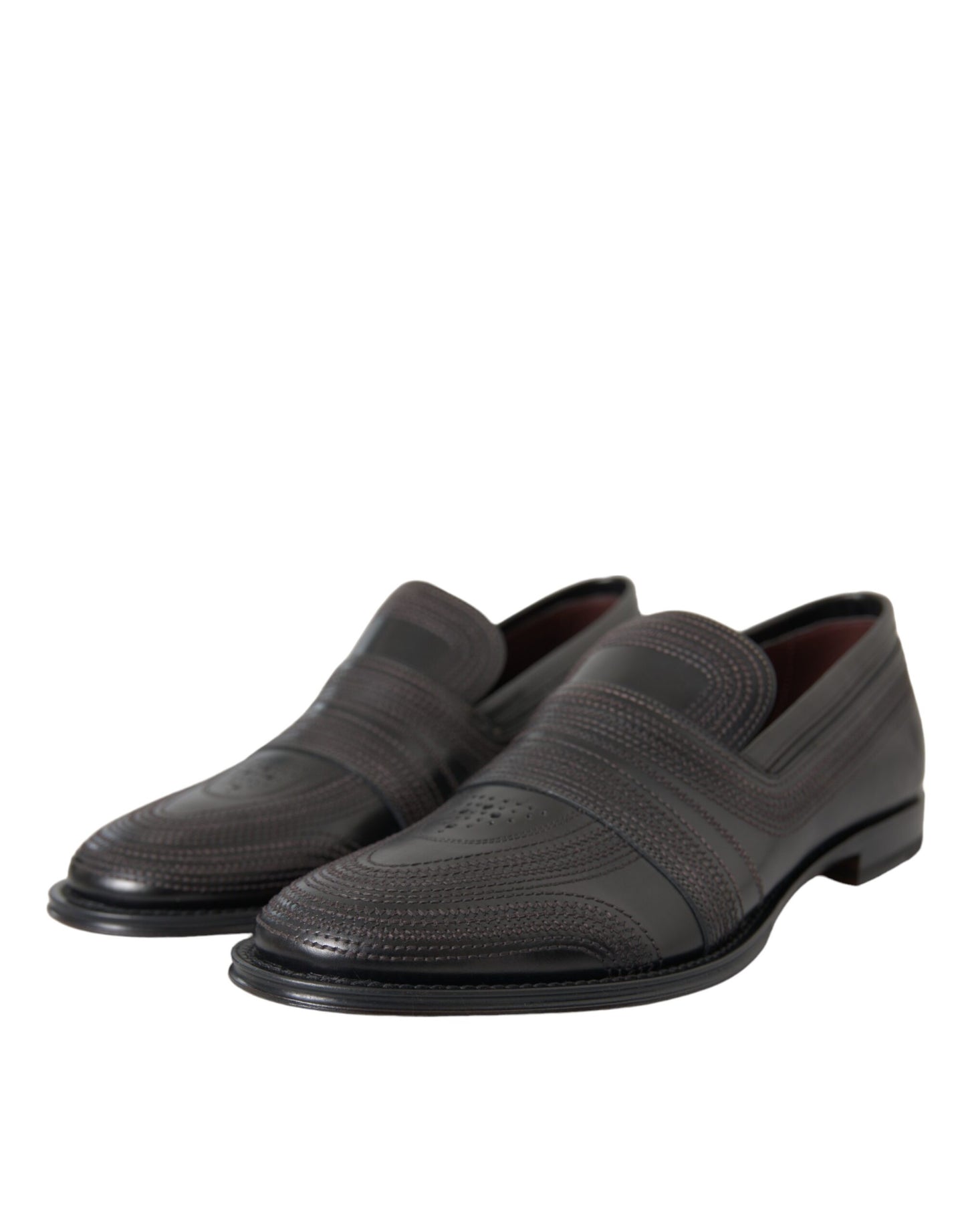 Mocasines de cuero negro y marrón para hombre