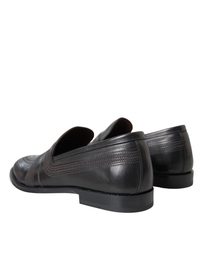 Mocasines de cuero negro y marrón para hombre
