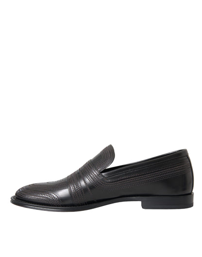 Mocasines de cuero negro y marrón para hombre