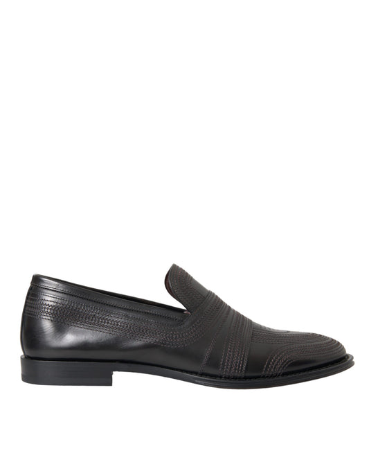Mocasines de cuero negro y marrón para hombre
